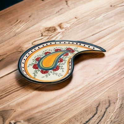 Vintage Pier 1 Alexandria Ceramic Serving Platter 16.5" Floral Hand Painted Tray