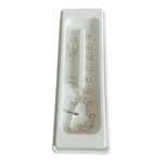 Catholic Pink Crystal Rosary Bracelet with Cross & Miraculous Medal Gift Box