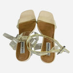 Steve Madden Camille Women's Clear Block Heel Ankle Strap Sandals Sz 8.5