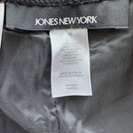 Jones New York Black Pencil Skirt Knee Length Pleated Back Slit Women's Size 10