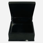 Vintage 1995 Black Metal Bidriware Jewelry Trinket Box India 3"x3" Good