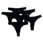 Anzermix Black Cotton Blend 6 Pack Basic Thong Underwear Womens Size Large NEW