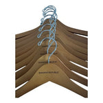 Banana Republic Wood Coat Hangers Set of 10 Beige Chrome Hook 17 Inch Lot VG