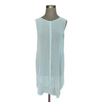 Wynne Layers Sage Green Chiffon Sleeveless Button Front Top Sz M Elegant Tunic
