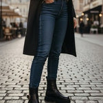 Zara Black Leather Ankle Boots Side Zip Buckle Detail EU 34 Women's NWOB