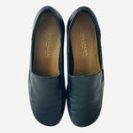Liz Claiborne Villager Hilda Black Leather Slip-On Loafers Womens 6.5 Flats