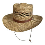 Dorfman Pacific Men's Tan Sun hat Rush Gambler Straw Hat Natural  Size Small VG
