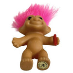 Vintage Russ Berrie Troll Doll Lot 2 Blue Pink Hair Dolls Figurine 90s Lucky