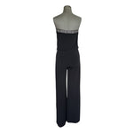 White House Black Market Strapless Embellished Black Jumpsuit Women’s Romper S 4