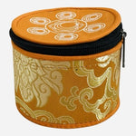 Handmade Tibetan Chakra Singing Bowl Set Mallet Brocade Silk Case Meditation VG