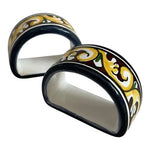 Vintage William Sonoma Napkin Rings Ceramic Mediterranean Set Of Two