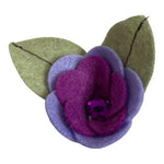 Felt Flower Purple Rose Rhinestone Center Craft Embellishment Set of 4 New