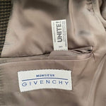 GIVENCHY Brown Black 2 Button Front Slim Dress Blazer Suit Jacket Sz 40R EXC