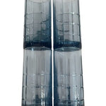 Circleware Blue Windowpane Highball Glasses Set of 4 NWOT 3in x 6in