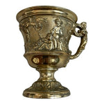 Antique Victorian Gilt Repousse Footed Cup Cherub Putti Figural Handle 3.75" G