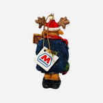 Vintage 2001 Marathon Santa Reindeer Moose Ceramic Ornaments Set 2 Flyer Horace