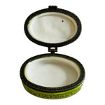 Vintage Mary Had a Little Lamb Porcelain Trinket Box Hinged Pill Ring Box NIB