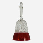 Vintage West Germany 24% Lead Crystal Red Cut Glass Dinner Bell 6.5in EXC