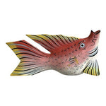 Colorful Hand-Carved Handpainted Wooden Fish Statue Figurine Nautical Home Decor