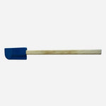 Le Creuset Blue Silicone Wood Handle Spatula Scraper 11.5" Kitchen Utensil NWOT