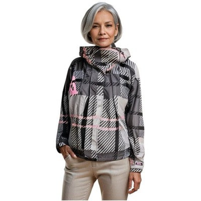 DC Gray Pink Snowboarding Ski Jacket Womens Winter Hooded Puffer 5K Waterproof L