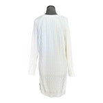 Black Tape Cable Knit Sweater Dress White V-Neck Long Sleeve Tunic Dress M NWOT