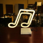 Bright White Musical Note Neon LED Light Sign Wall Decor Excellent Condition