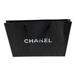 CHANEL Black Paper Shopping Bag Reusable Storage Gift Bag 14.5"x2.5"x10.5"