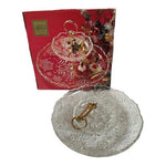 Mikasa Crystal Snowflake 2-Tier Tidbit Server Gold Handle Christmas Germany VG