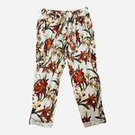Chico’s Floral Utility Cargo Ankle Pants Tie Belt Size 2 L/12 Tencel Boho Pants
