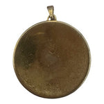 Vintage Spanish Toledo Damascene Gold Black Round Pendant Bird Floral 1.5" EXC