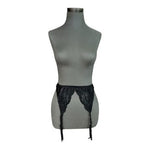 Jezebel Black Lace Garter Belt Suspender Vintage Style L New Without Tag