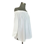 Beachlunchlounge White Off The Shoulder Blouse Top Boho Peasant Women's Sz M VG