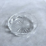 Vintage Pressed Glass Round Trinket Dish Starburst Sawtooth Rim 4x1" EXC