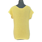 Vintage Pierre Cardin Yellow Cotton Knit Short Sleeve Sweater Top Sz M USA VG