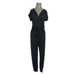 Heartloom Koko Black V-Neck Short Sleeve Jogger Jumpsuit Women's Romper M NWT