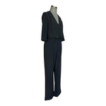 Boston Proper Black V-Neck Wide Leg Jumpsuit Romper Women's Size S