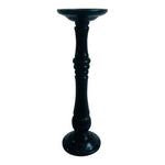 Black Ceramic Pillar Candle Holder Turned Column Design 12in VG Elegant
