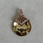 Rose Gold Tone Gold Crystal Pendant Fashion Jewelry NWOT