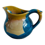 Crystalline Glaze Art Pottery Blue Yellow Small Pitcher Collectible Home Decor