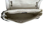 Vintage Franco Sarto White Leather Shoulder Bag Faux Croc Trim Y2K 10"x2"x6" G+