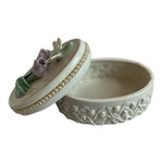 Vintage Lenox 3D Floral Jewelry Trinket Box Nacreous Porcelain Dragonfly 3.75"