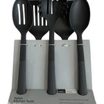 Made By Design Nylon Kitchen Tools 5 Piece Set Black Soft Grip Utensils New
