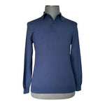Joseph & Lyman Mens M Blue Italian Merino Wool Knitted Polo Sweater VG