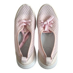 Womens Pink Mesh Orthopedic Comfort Walking Tennis Shoes Lace Up Soft Sole Sz 9