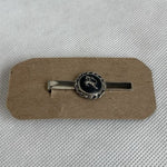 Vintage Silver Tone Black Horse Tie Clasp Bar Clip Men’s Accessory 2.5"