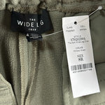 White House Black Market Olive Green Wide Leg Crop High Rise Stretch Pants Sz 8