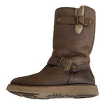 UGG Australia Sutter Brown Leather Sheepskin Mid Calf Buckle Boots Women’s 6