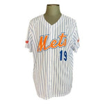 New York Mets MLB White Striped Team Jersey XL Button Front Dri-FIT NWT