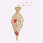 Vintage Venetian Style Floral Glass Christmas Ornament Pink Gold Handcrafted 6”